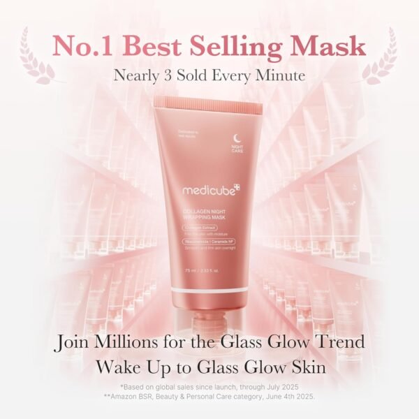 Medicube Collagen Night Wrapping Cream pour l'élasticité et l'hydratation - Masque de sommeil du visage avec film d'emballage de collagène pour le renouveau et le rajeunissement de la peau - Soins de – Image 2