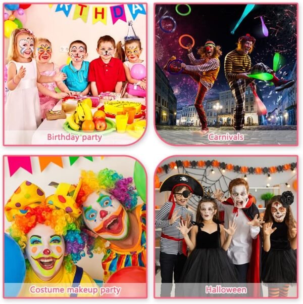 LOPHE Peinture Corporelle, Palette de Maquillage Enfants, Peinture pour le Visage, 10 Couleurs Palette de Tatouage de Peinture à I'huile, Sûr, pour Halloween, Noël, Carnaval, Soirées à Thème – Image 7