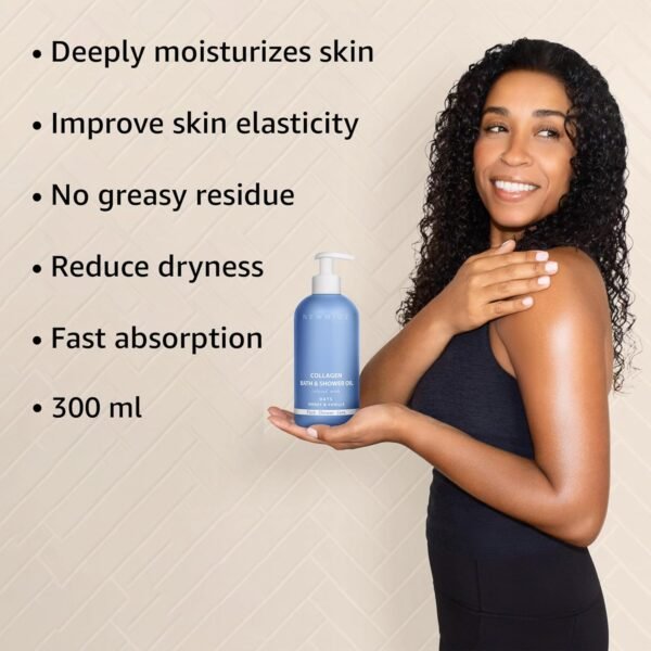 Huile de Douche au Collagène - Soin Naturel Après la Douche Pour la Peau Sèche Nettoyage & Adoucissement Lotion Hydratante Corps & Jambes Non Grasse Avoine Miel Vanille Spa Cadeau de Soins Personnels – Image 2