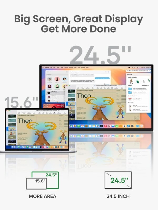 UPERFECT 24.5" 2K 165Hz Écran Portable avec Screen IPS QHD 2560 x 1440 Mini HDMI USB C pour PC Laptop Console de Jeu, Moniteur Mobile Compatible VESA – Image 2