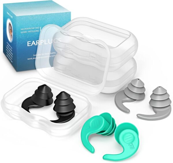 Bouchons d'oreille de Natation, 3 Paires de Bouchons d'oreilles en Silicone Réutilisables et Imperméables pour le surf et autres sports nautiques – Image 8