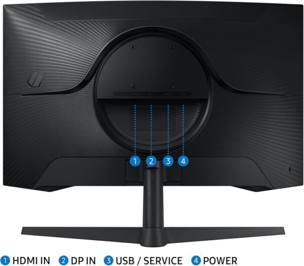 Samsung Ecran PC Odyssey G55C 27’’, 165Hz , 1ms, Dalle VA Incurvée 1000R, QHD : 2560x1440, 2500:1,HDR10, AMD FreeSync, Auto Source Switch +, Pied Ajustable, DisplayPort, HDMI – Image 10