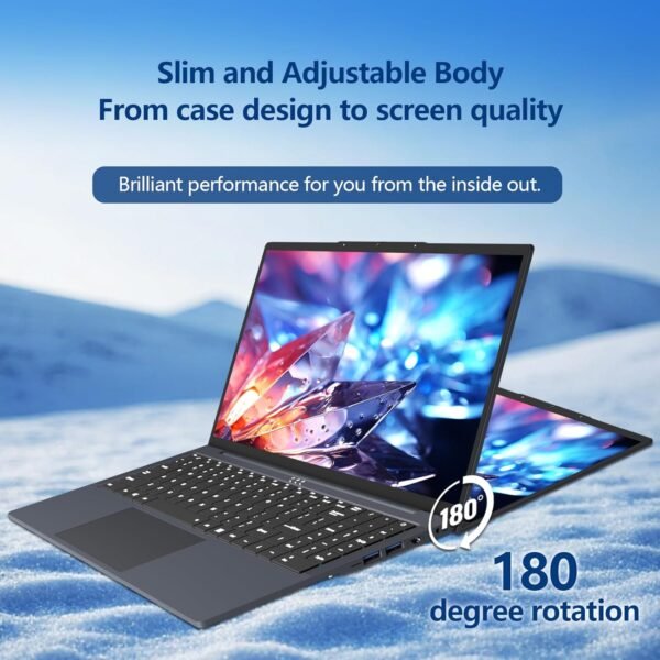 16 Pouces Ordinateur Portable, Processeur Core i5 8210Y Jusqu'à 3,6G Hz 16Go RAM, 512Go SSD WIN 11, PC Portable écran 1920 x 1200 IPS, RJ45, USB 3.0, HDMI, BT 5.0, Laptop Pavé Numérique Rétroéclairé – Image 3