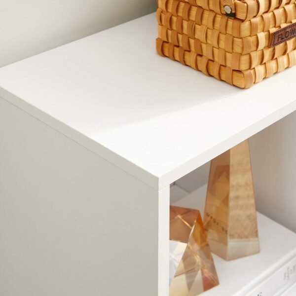 VASAGLE Bibliothèque, Étagère, Meuble de Rangement avec 6 Compartiments, Étagère sur Pied, Bibliothèque Cubique, pour Salon, Bureau, Salle à Manger, Blanc Nuage LBC203D – Image 8