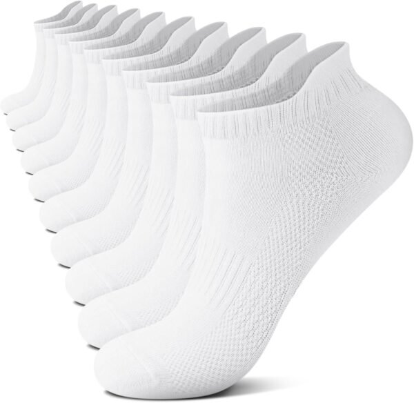FALARY Sneaker Chaussettes de Sport Pour Hommes Et Femmes, 10 Paires de Chaussettes Courtes, Coton, Chaussettes de Sport Respirantes, Chaussettes de Course en Plein Air, Taille 35-50