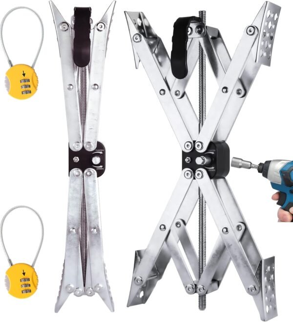 Maxchock Wheel Chock Lot de 2 stabilisateurs en forme de X (réglage du forage unique) Dual Axel RV pour remorque, camping-car, camping (XL-2)