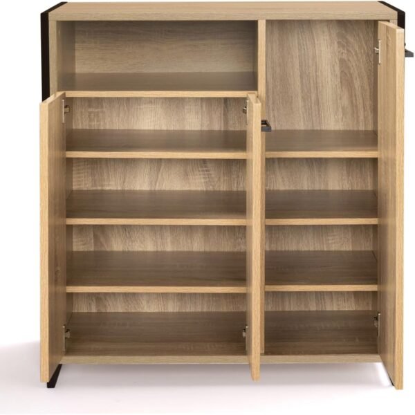 IDMarket - Armoire à chaussures 18 paires LUIS 3 portes avec niche design industriel – Image 5