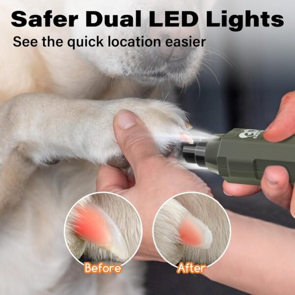 Casfuy Lime à Ongles pour Chien à 6 Vitesses – Le Plus Récent Broyeur à Ongles pour Animaux de Compagnie Amélioré, Super Silencieux, Rechargeable, électrique pour Chien… – Image 3