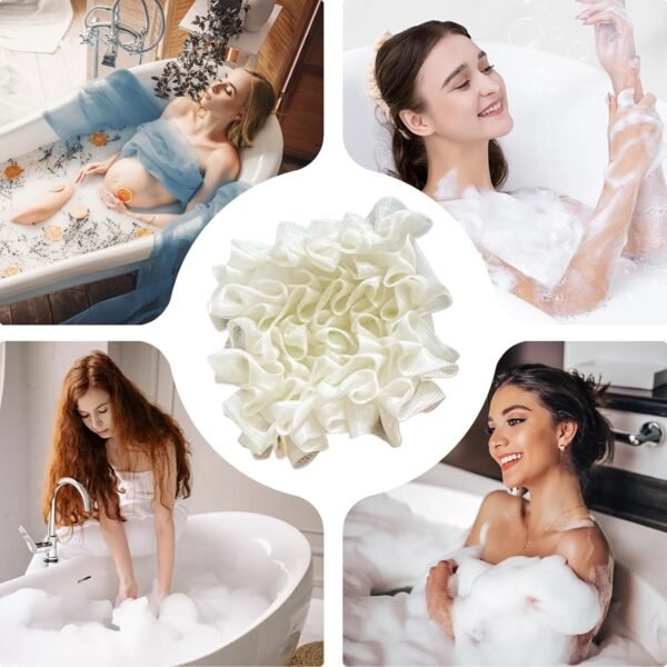 Exfoliateurs de lavage corporel - Exfoliants de douche, luffas de bain pour hommes et femmes | Cuissons nettoyantes pour la peau, éponges douces pour le corps pour salle de bain, hygiène personnelle – Image 4