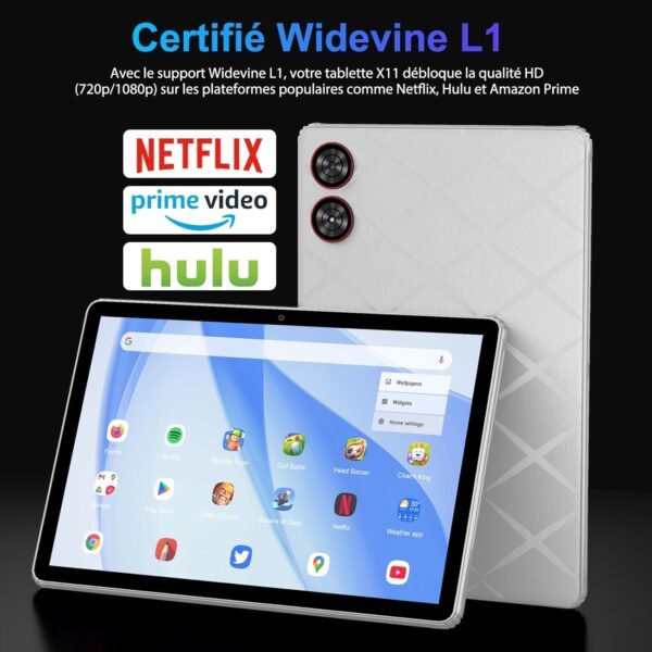 MAXLEGEN Tablette Tactile 11 Pouces, Android 15, 2K IPS Écran, 36GB RAM+256GB/1TB Extensible, Octa-Core 90Hz, 5G WiFi Tablets, 9580mAh, Caméra 13MP, GPS, Clavier/Souris/Stylet/Écouteur/Étui Inclus – Image 6