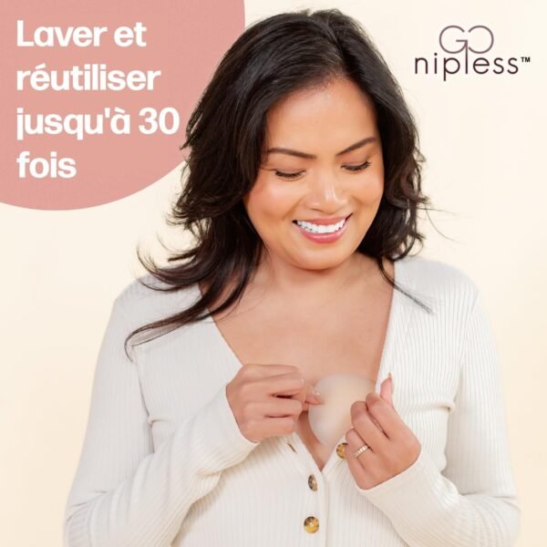 Go Nipless Cache-tétons en silicone pour femme – Cache-tétons adhésifs réutilisables en gel nude, nude, 1 Pair – Image 8
