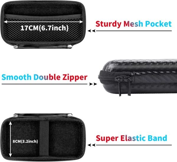 ACOCOBUY Organisateur Accessoires Électroniques, Etui pour Disque Dur Externe 2,5" Pochette Voyage Portable Résistant Aux Chocs Étui de Transport Organiseur de EVA Sac Power Bank Étui Sac Fibre Noir – Image 4
