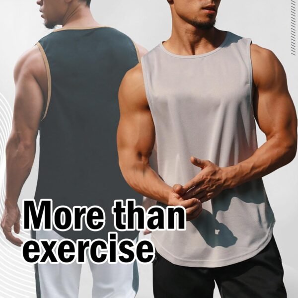 Litthing Débardeur pour Homme sans Manche Musculation Tank Top T-Shirt Gym Running Gilet Homme Séchage Rapide Gilet de Sport Respirant Entraînement Bodybuilding Course – Image 7