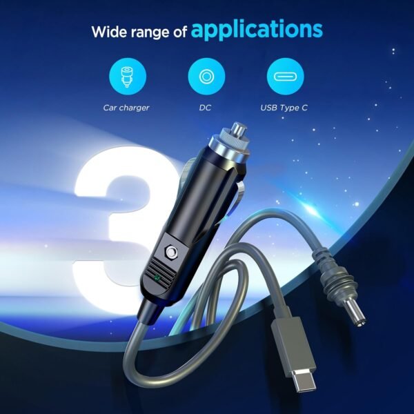 Hugener Câble 3 en 1 pour Starlink Mini - 3 m USB C/Chargeur de Voiture/Câble de Rechange DC vers DC - Rallonge Étanche pour Accessoires Power – Image 7