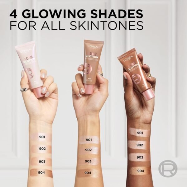 L'Oréal Paris - Fluide Enlumineur Éclat Multi-Usages - Illumine & Hydrate - Enrichi en Beurre de Karité - Lumi glotion - Teinte : 904 - 40 ml – Image 9