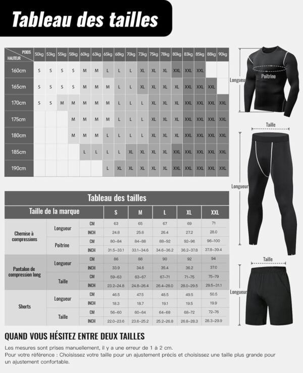 Niksa Ensemble Compression Homme Tenue Sport Fitness Vêtement Running Tee Shirt Compression Legging Sport Short Running – Image 7