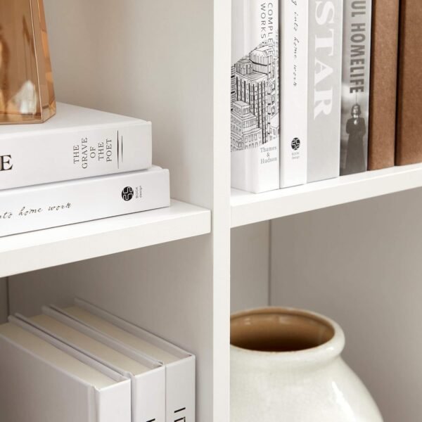 VASAGLE Bibliothèque, Étagère, Meuble de Rangement avec 6 Compartiments, Étagère sur Pied, Bibliothèque Cubique, pour Salon, Bureau, Salle à Manger, Blanc Nuage LBC203D – Image 6