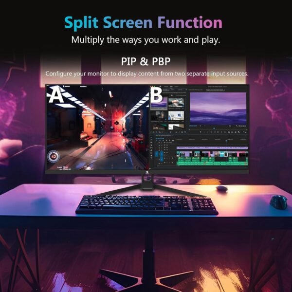 Z-Edge Ecran PC Gamer 34'', UWQHD(3440x1440), 165 Hz, IPS Panel, 1ms, Moniteur Ultrawide 21:9, FreeSync, 300cd/m², 2* DP1.4 & HDMI2.0, RGB, Inclinaison Réglable, VESA 75 * 75mm (DP Câble Inclus) – Image 7