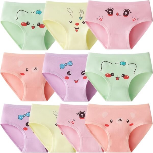Domee Culotte Coton sous-Vêtement Slip Confort Fille Lot de 10