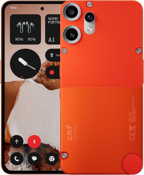 CMF Phone 2 Pro 128GB – Smartphone 5G avec Appareil Photo 50MP et Zoom 20x, écran AMOLED FHD+ 6,77" à 120Hz, Batterie 5000mAh et Nothing OS 3.2 – Orange