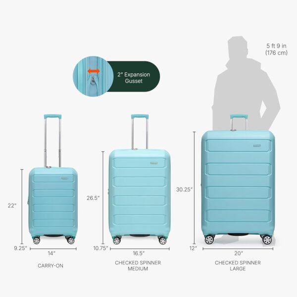 Traveler's Choice Pagosa Valise Rigide et Indestructible, Valise Extensible à roulettes pivotantes – Image 6