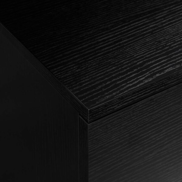 Yaheetech Table de Chevet Noir, Table de Nuit en Bois, Chevet de Lit avec 3 Tiroirs 40 x 35 x 60 cm Meuble de Rangement pour ChambreSalon Bureau – Image 8