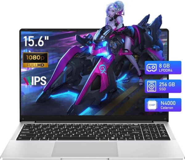 Ekonavi Ordinateur Portable 15,6 Pouces, processeur Notebook Celeron N4000 8 Go de RAM LPDDR4 et SSD 256 Go Win11 Pro, écran IPS 1920 * 1080 Ultra-Mince et Portable/BT4.2/WiFi 5, USB3.0 * 2