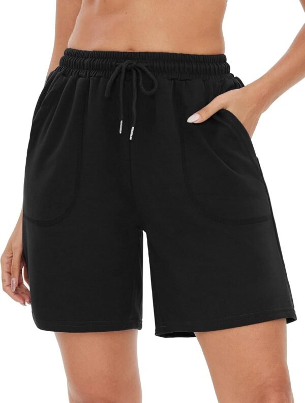 Terecey Short Sport Femme Bas de Survêtement Court Respirant Pantalon Court Femme Été Doux avec Poches pour Jogging Fitness