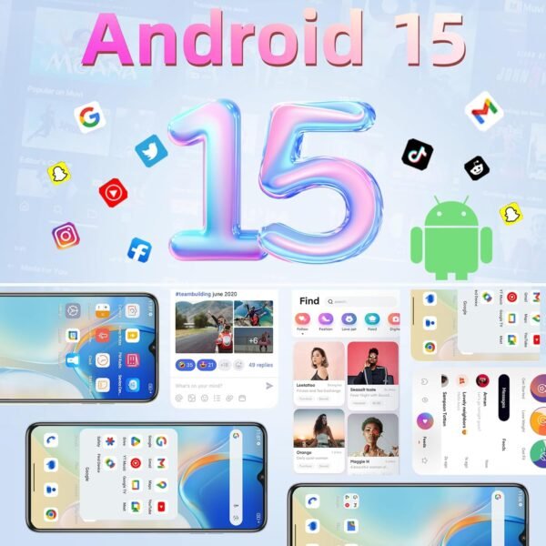 OUKITEL C1 Smartphone Pas Cher Android 15, 16(4+12)Go +128Go(TF 1TB) Telephone Portable Pas Cher, 6.52" HD+ Écran, 5150mAh Telephone, 13MP+5MP Téléphone Gaming, Triple 4G SIM/GPS/Fingerprint/OTG/3.5mm – Image 5