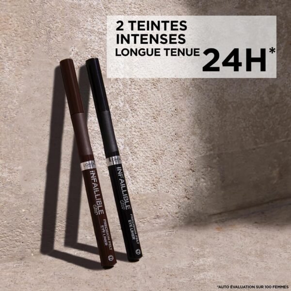 L'Oréal Paris - Eyeliner Feutre Précision - Pointe Ultra Fine - Résistant à l'Eau & Sans Transfert - Infaillible Grip Precision Felt Liner - Teinte : Noir - 6,3 g – Image 5