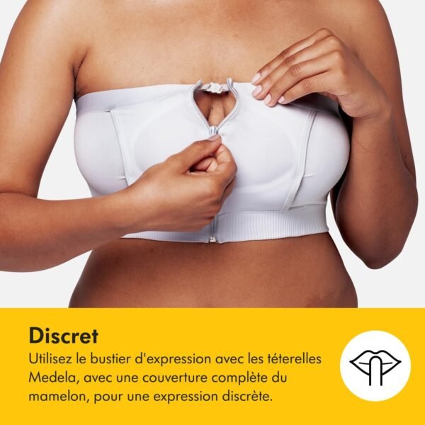 Medela Mains libres, soutien-gorge d'extraction Easy Expression avec matériau adaptatif stretch pour un ajustement parfait – Image 7