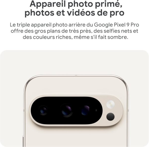 Google Pixel 9 Pro XL – Smartphone Android débloqué avec Gemini, Triple Appareil Photo arrière, 24 Heures d'autonomie et écran Super Actua 6,8 Pouces – Noir Volcanique, 512GB – Image 8