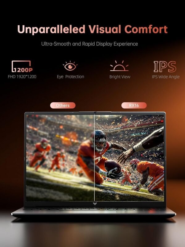 ACEMAGIC 2025 Pc Portable Gaming Ryzen 7 7735HS (Jusqu'à 4,75 Hz) DDR5 16Go Ram 512Go SSD 4800MHz Étendre à 4 to Ordinateur Portable Comparable Core i7-13700H Clavier rétroéclairé,WiFi 6,16 Pouces – Image 4