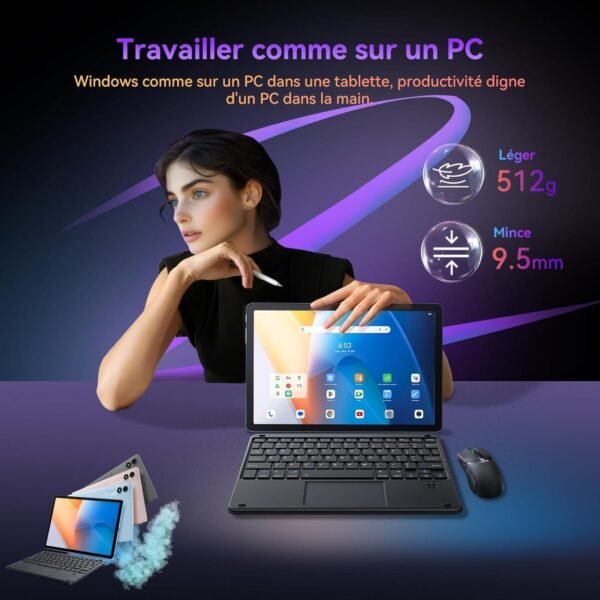 Blackview Tab9WiFi Tablette 11 Pouces 2K FHD+, 18Go + 256Go (TF 2To), Octa Core Tablette Gaming, Android 14, Gemini AI, Tablette Tactile avec Widevine L1, 8200mAh, GMS, Bluetooth 5.0, Face ID – Image 8