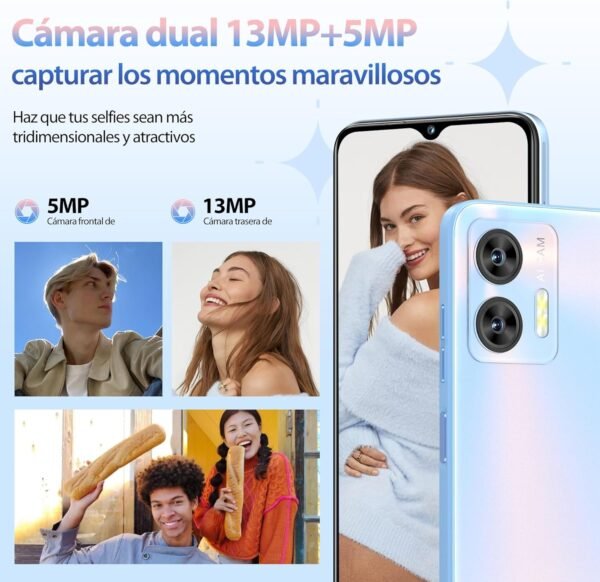OUKITEL C36 256Go Téléphone Portable Android 14, 24Go+256Go/1To, 6.56" HD+ 90Hz Écran, Smartphone Pas Cher 5100mAh, Camera 13MP+5MP, Smartphone Double SIM/Empreinte Digitale + Identification faciale – Image 6