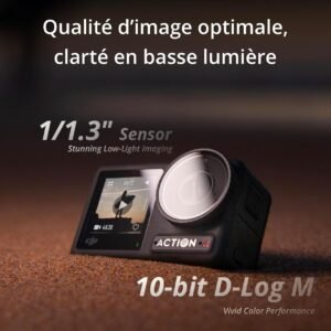 Alternative view of DJI Bundle Osmo Action 4 Essentiel - Caméra d’Action étanche 4K/120 IPS avec capteur 1/1,3 Pouce, des Images saisissantes en Basse lumière, des Couleurs D-Log M 10 Bits, Batterie 1 770 mAh prolongée