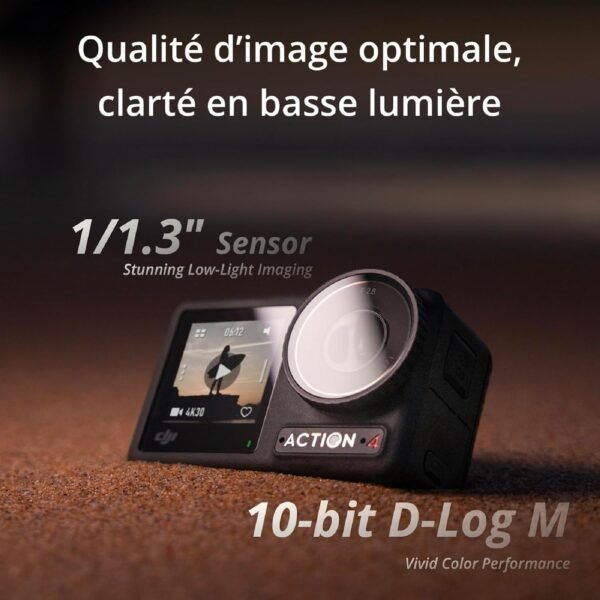 DJI Bundle Osmo Action 4 Essentiel - Caméra d’Action étanche 4K/120 IPS avec capteur 1/1,3 Pouce, des Images saisissantes en Basse lumière, des Couleurs D-Log M 10 Bits, Batterie 1 770 mAh prolongée – Image 2