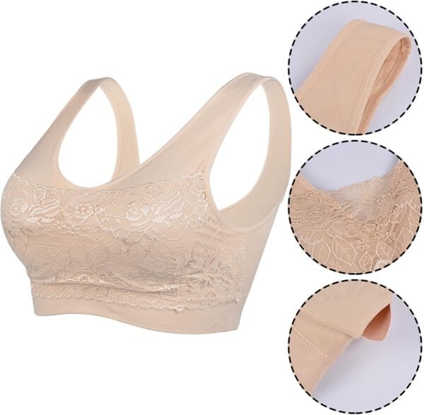 Litthing Brassière Soutien-Gorge sans Armature Dentelle Sexy Respirant Confortable pour l'Entraînement Physique Yoga pour Femme – Image 4