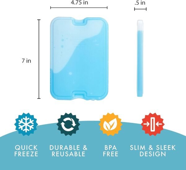 Fit & Fresh Lot de 4 blocs réfrigérants pour congélateur, Bleu, Taille XL – Image 3