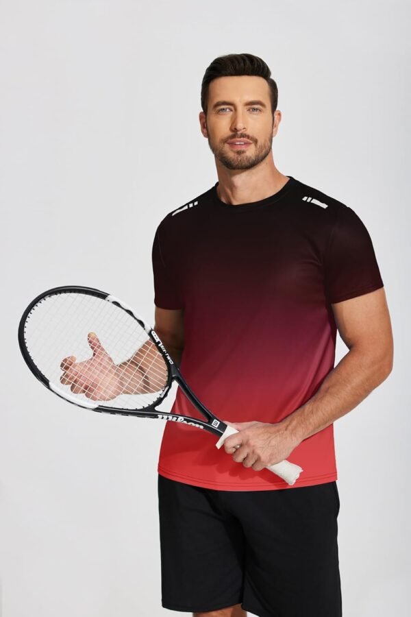 Weardear T-Shirt de Sport pour Hommes Chemise Fonctionnelle Chemise d'entraînement Respirante à séchage Rapide Chemise de Course à Manches Courtes – Image 6