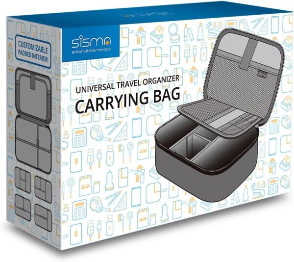 sisma Pochette de Rangement pour Cables Powerbank chargeurs écouteurs Cartes mémoire Adaptateur, Housse de Transport pour électronique et Accessoires – Image 9