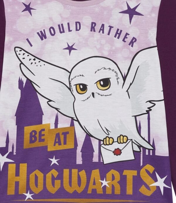 Harry Potter Pyjama pour Fille, Ensemble 2 pièces à Manches Longues avec Hedwige, Lilas, 5 à 14 Ans – Image 3