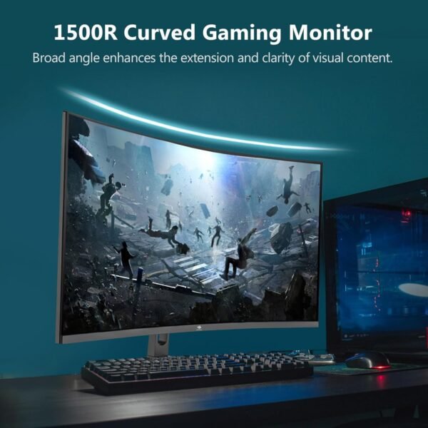 Z-Edge Écran PC Gamer Incurvé 32'' 2K QHD(2560x1440), 1ms, 165Hz, Moniteur Gaming 16:9, AMD FreeSync, Inclinaison Réglable, 1500R VA, 2×DP1.4 & 2×HDMI2.0, 3000:1, RGB, VESA 75*75mm(Câble HDMI Inclus) – Image 6