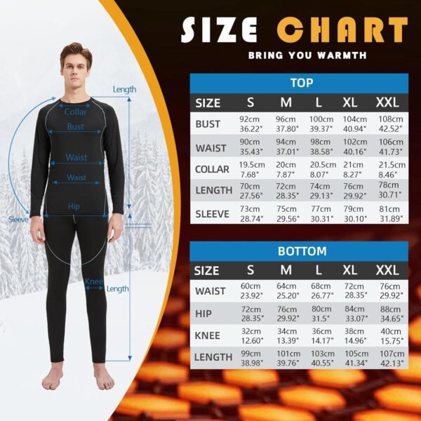 Homme Ensemble de sous Vetements Thermiques de Compression sous-Vêtement Thermique S-XXL – Image 6