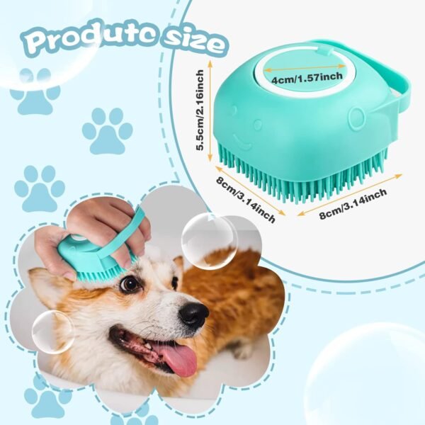 FUYIHGL Brosse à shampoing Bubble Brush pour le bain - Savon pour chien - Avec distributeur de savon - Brosse de douche en silicone avec poignée en boucle - Pour animaux domestiques, chiens, chats – Image 7