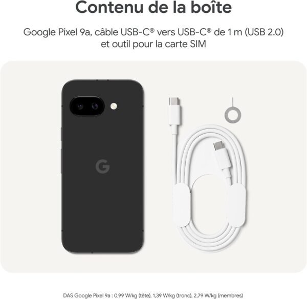 Google Pixel 9a – Smartphone Android débloqué avec Appareil Photo IA, Batterie Longue durée et sécurité Robuste – Noir Volcanique, 128GB – Image 6