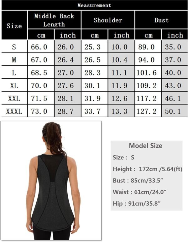 Wayleb Débardeur de Sport Femme Léger en Maille sans Manches T-Shirts à col Rond Yoga Shirt Running Fitness Tank Top – Image 6