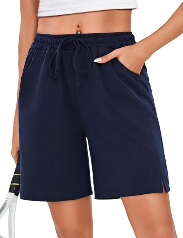 Leversic Femme Bermudas Pantalon Court Été Shorts de Sport Femme avec Cordon Élastique et Poches pour Yoga Fitness Gym Jogging S-XXL