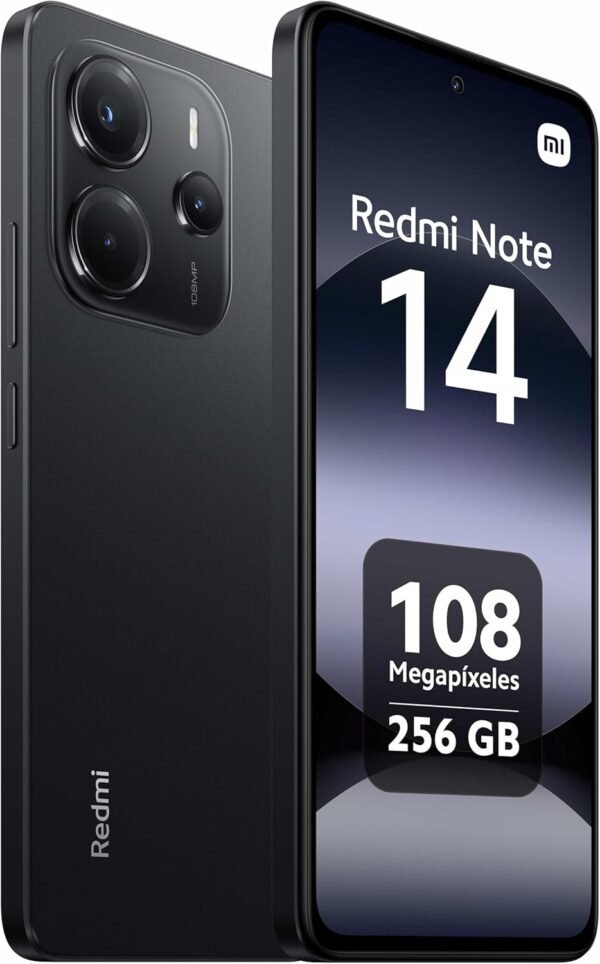 Xiaomi Redmi Note 14 Smartphone, 8+256Go, Noir, Système de caméra AI 108MP, Batterie de 5500mAh, Affichage de Soins oculaires 120 Hz, fonctionnalités AI (Pas de Chargeur Inclus) – Image 2