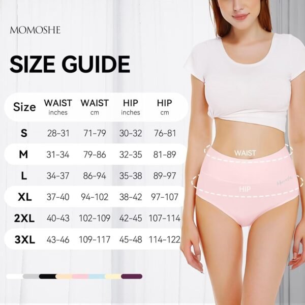 Momoshe Culotte Femme Coton Taille Haute Lot de 5 Elasticité Ventre Plat Post Accouchement Gainante Slip Shorts Shorty pour Femmes Sport Extensibles Doux Décontracté Boxer sous-Vêtements – Image 5